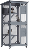 Cat Furniture: YES4PETS 173cm Pet Cat Bird Shelter Condo with Escape Door Wooden Kitten Cage House