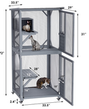 Cat Furniture: YES4PETS 173cm Pet Cat Bird Shelter Condo with Escape Door Wooden Kitten Cage House