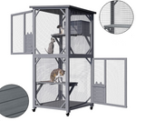 Cat Furniture: YES4PETS 173cm Pet Cat Bird Shelter Condo with Escape Door Wooden Kitten Cage House