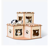 Cat Scratching Posts: YES4PETS Cat Cardboard House Tower Condo Scratcher Pet Post Pad Mat Furniture