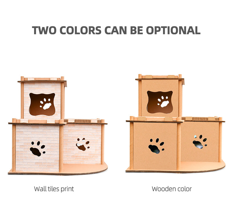 Cat Scratching Posts: YES4PETS Cat Cardboard House Tower Condo Scratcher Pet Post Pad Mat Furniture