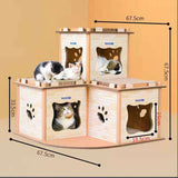 Cat Scratching Posts: YES4PETS Cat Cardboard House Tower Condo Scratcher Pet Post Pad Mat Furniture