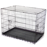 Dog Carriers & Crates: YES4PETS 30' Collapsible Metal Dog Crate Cage Cat Carrier With Tray