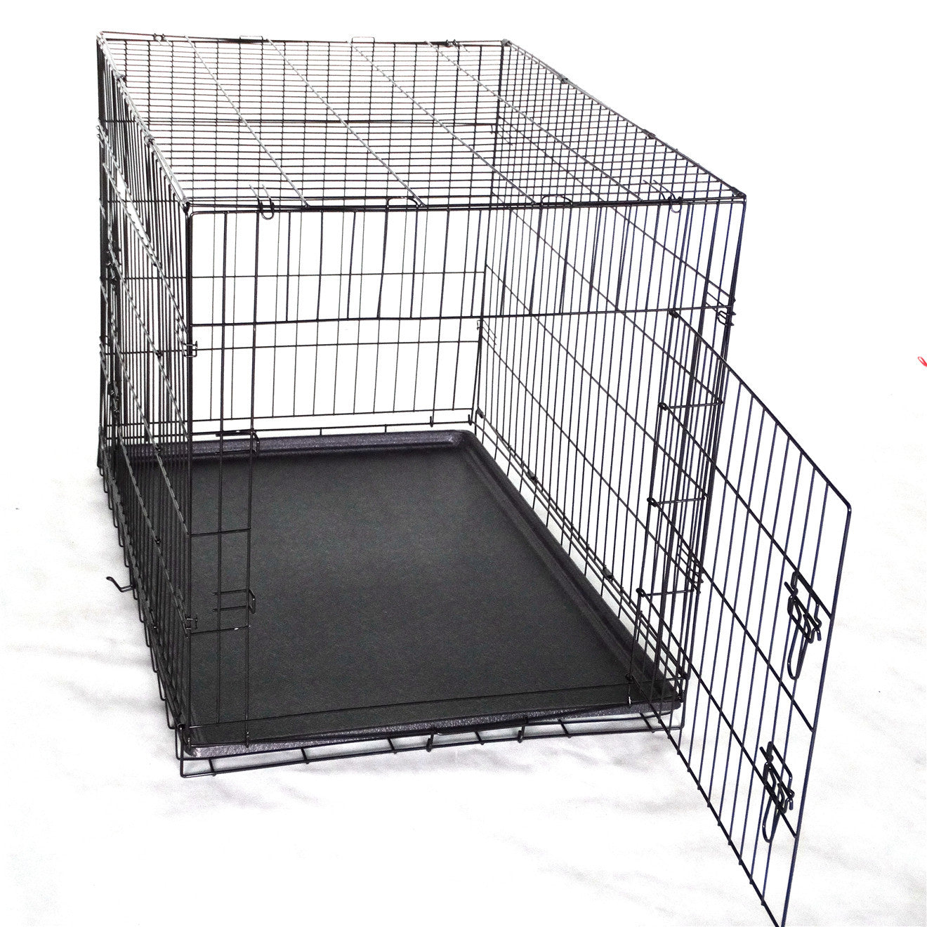 Dog Carriers & Crates: YES4PETS 30' Collapsible Metal Dog Crate Cage Cat Carrier With Tray