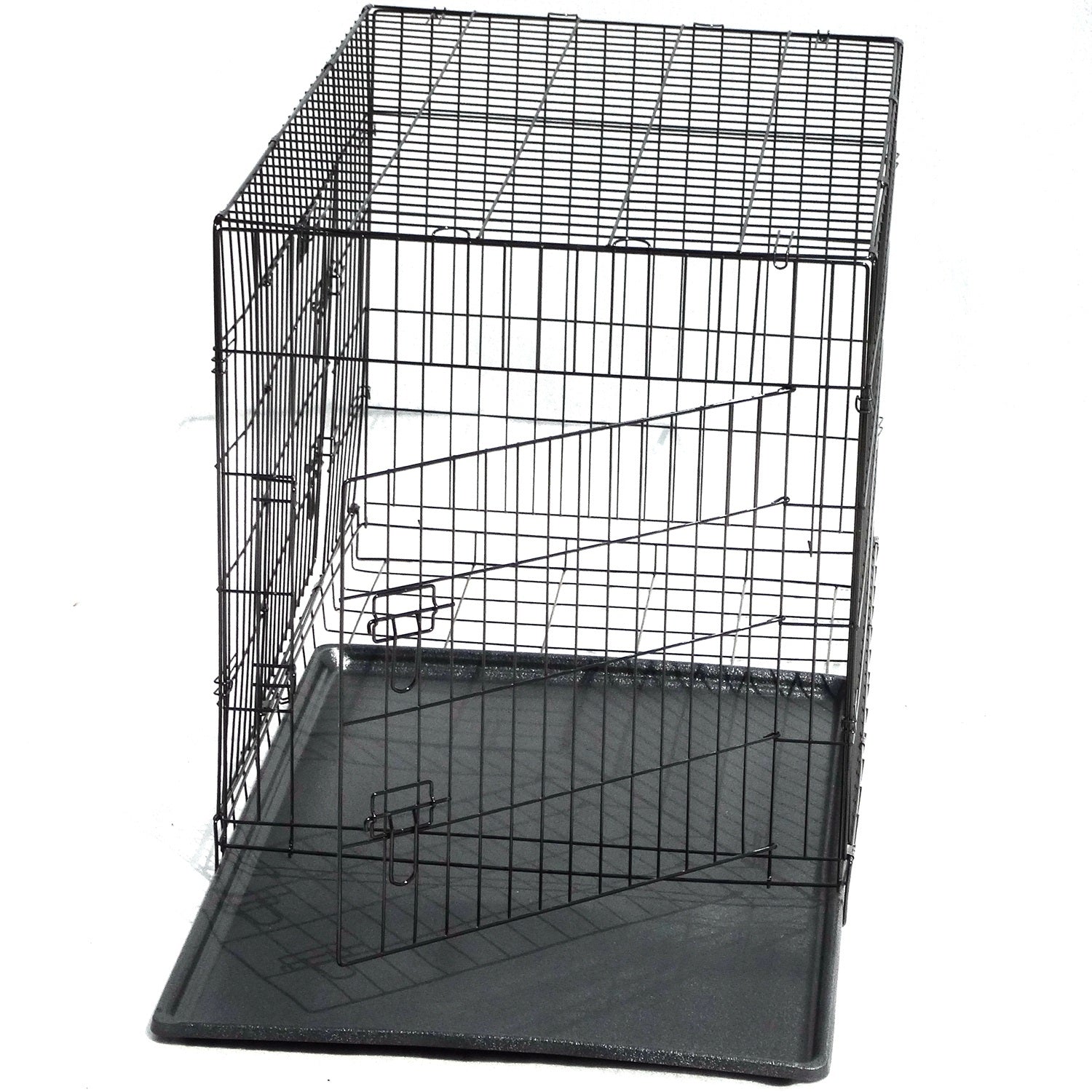 Dog Carriers & Crates: YES4PETS 30' Collapsible Metal Dog Crate Cage Cat Carrier With Tray