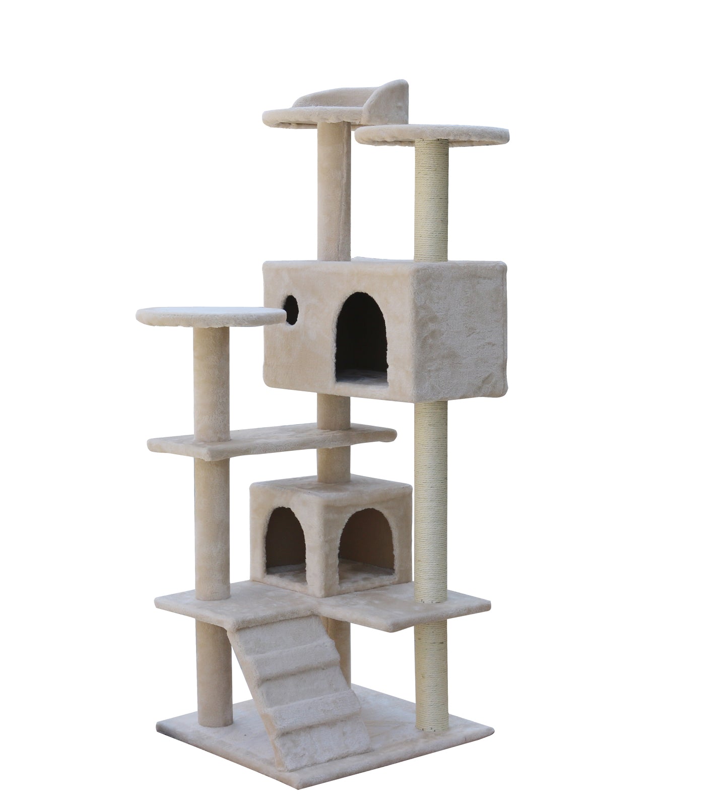 Cat Scratching Posts: YES4PETS 130 cm Beige Cat Scratching Post Tree  Scratcher Pole-Beige