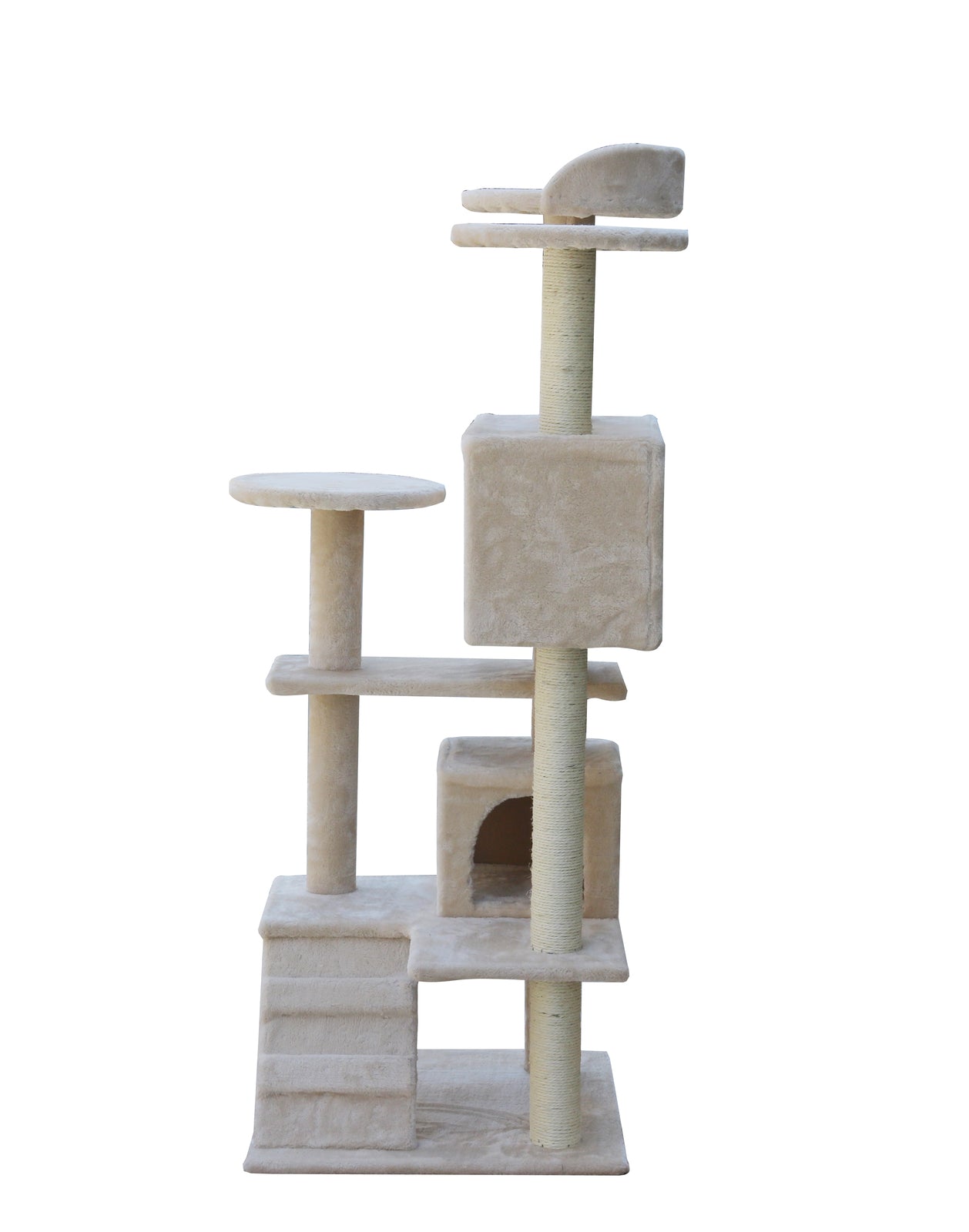 Cat Scratching Posts: YES4PETS 130 cm Beige Cat Scratching Post Tree  Scratcher Pole-Beige