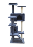 Cat Scratching Posts: YES4PETS 130 cm Beige Cat Scratching Post Tree Scratcher Pole-Grey