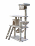 Cat Scratching Posts: YES4PETS 140 cm Cat Scratching Post Tree W ladder & Hammock-Beige