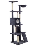 Cat Scratching Posts: YES4PETS 193cm Cat Scratching Tree Post Sisal Pole Scratching Post Scratcher Tower Condo Grey