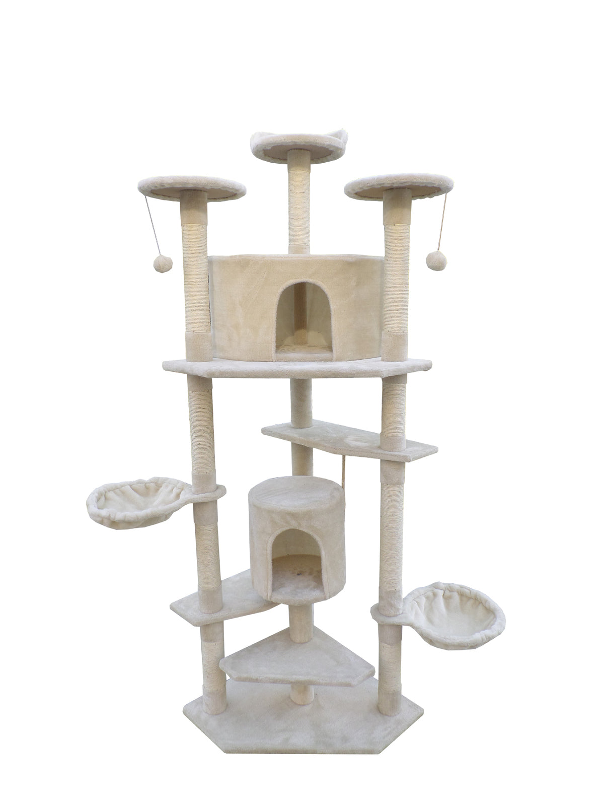 Cat Scratching Posts: YES4PETS 200 cm Cat Scratching Post Tree Scratcher Corner Tower Furniture- Beige