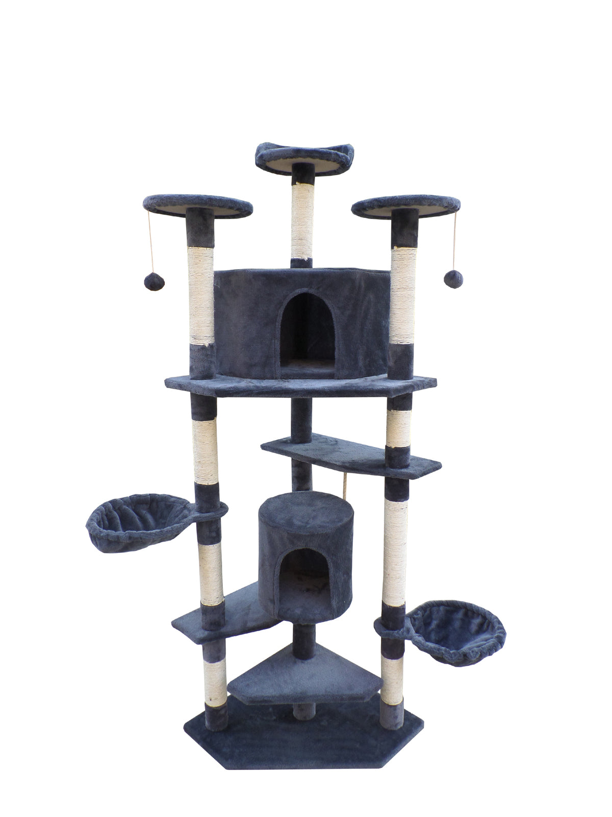 Cat Scratching Posts: YES4PETS 200 cm Cat Scratching Post Tree Scratcher Corner Tower Furniture- Grey