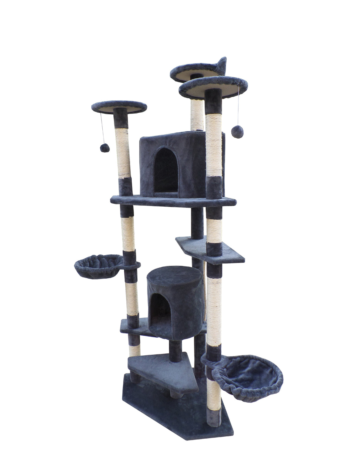 Cat Scratching Posts: YES4PETS 200 cm Cat Scratching Post Tree Scratcher Corner Tower Furniture- Grey