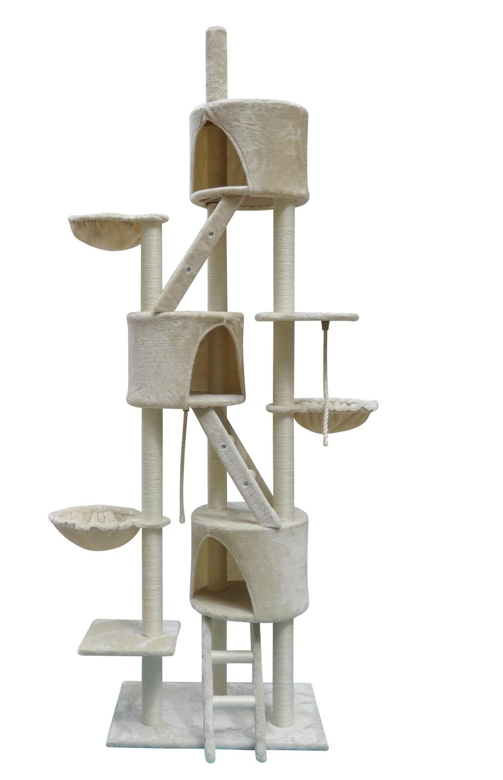 Cat Scratching Posts: YES4PETS 244 cm XL Multi Level Cat Scratching Post Tree Scratcher Pole- Beige
