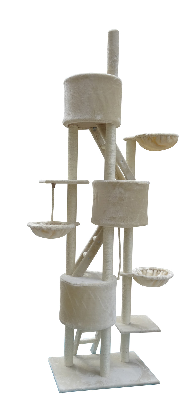 Cat Scratching Posts: YES4PETS 244 cm XL Multi Level Cat Scratching Post Tree Scratcher Pole- Beige