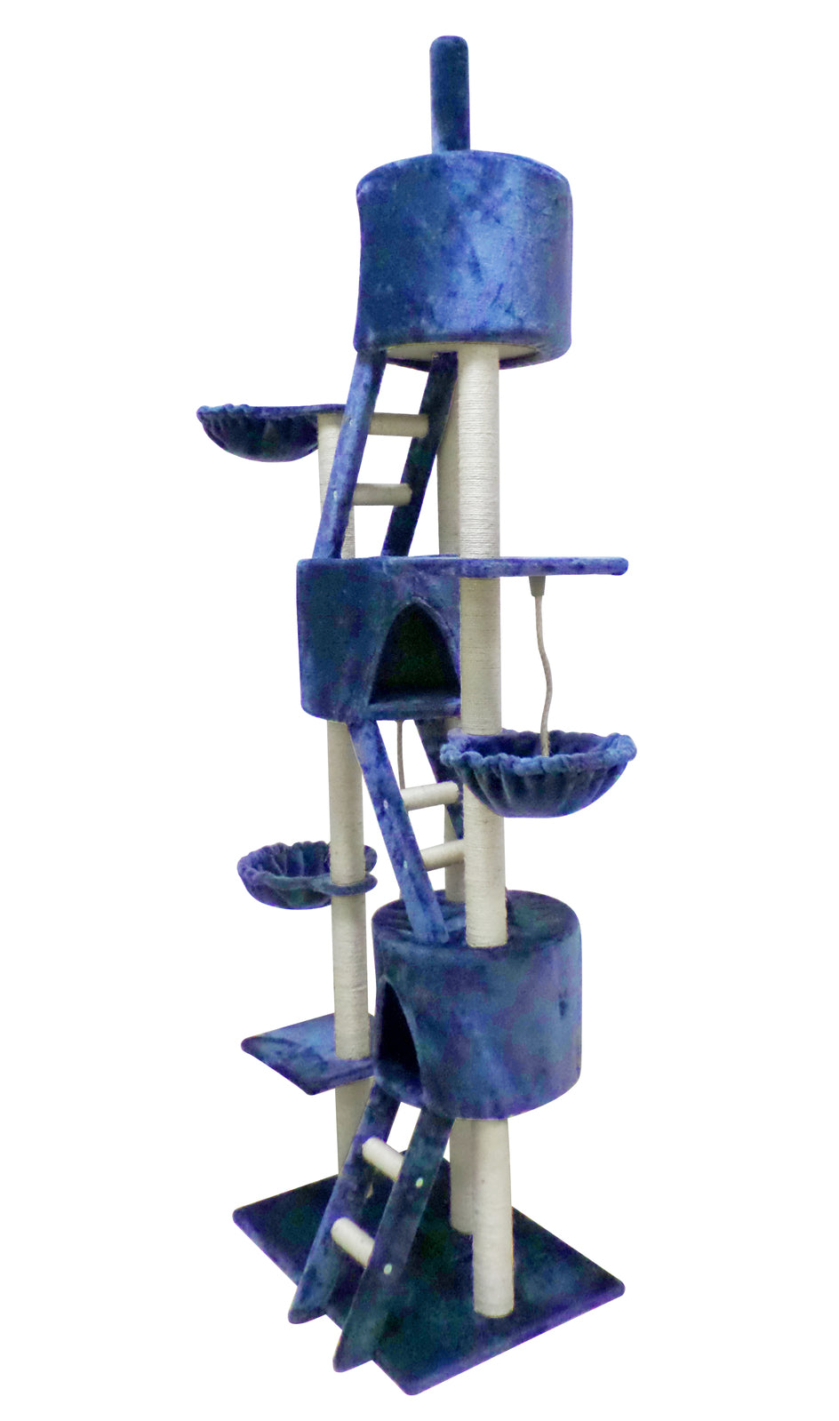 Cat Scratching Posts: YES4PETS 244 cm XL Multi Level Cat Scratching Post Tree Scratcher Pole- Blue