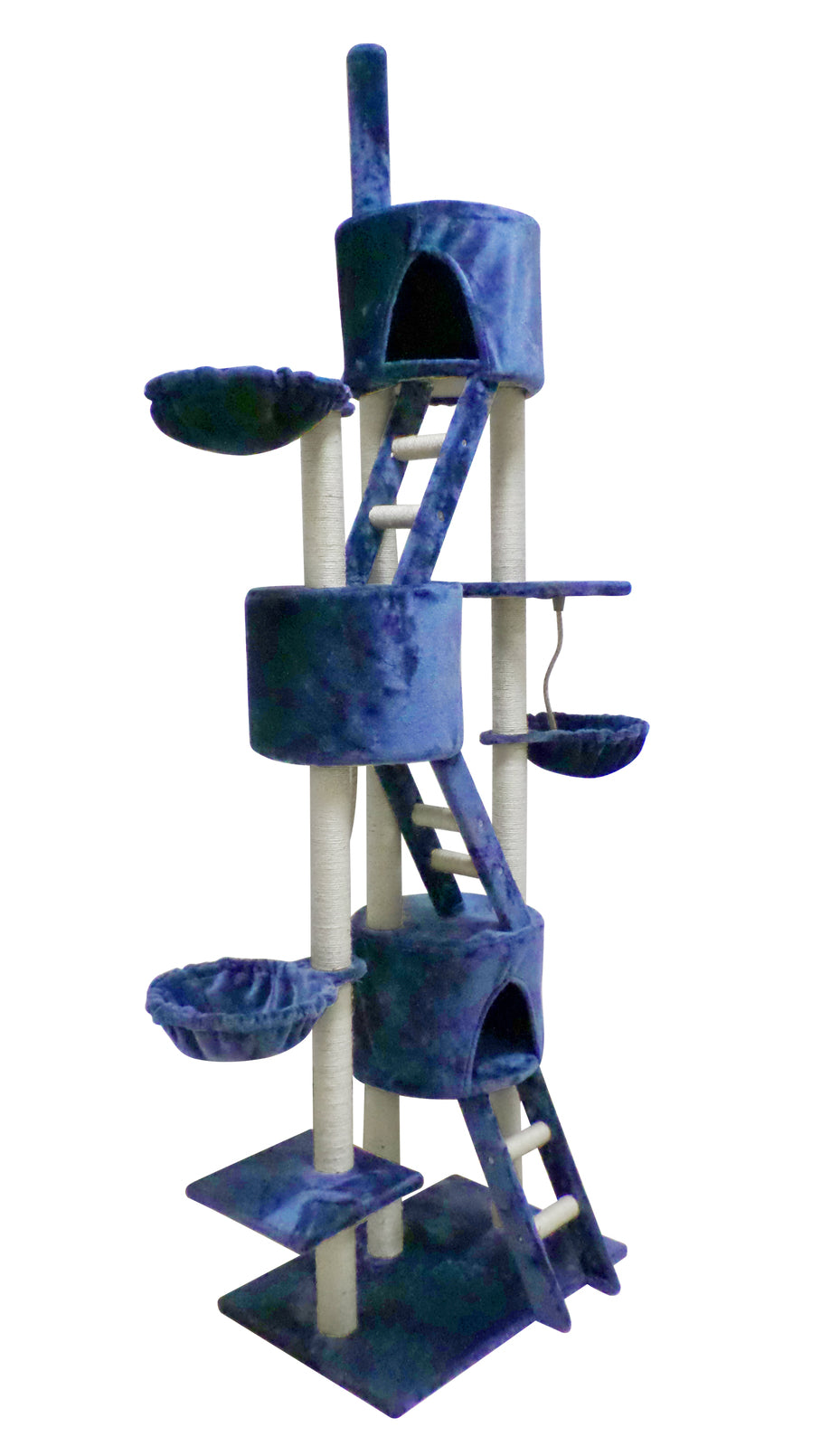 Cat Scratching Posts: YES4PETS 244 cm XL Multi Level Cat Scratching Post Tree Scratcher Pole- Blue
