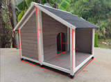 Dog Kennels: YES4PETS L Timber Pet Dog Kennel House Puppy Wooden Timber Cabin 130x105x100cm Grey