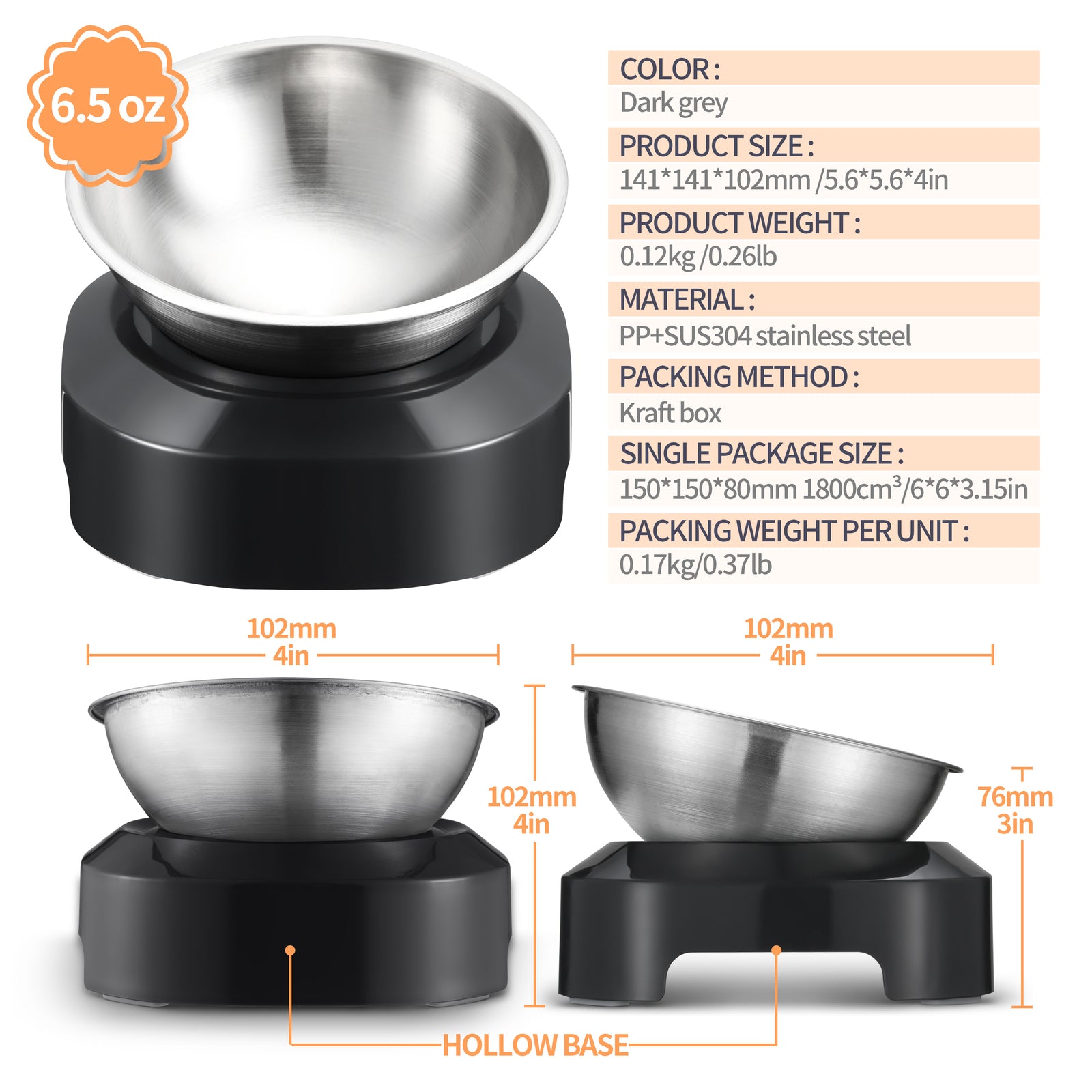 YES4PETS 2xM Stainless Steel Pet Bowl Water Bowls Portable Anti Slip Skid Feeder Dog Rabbit Cat