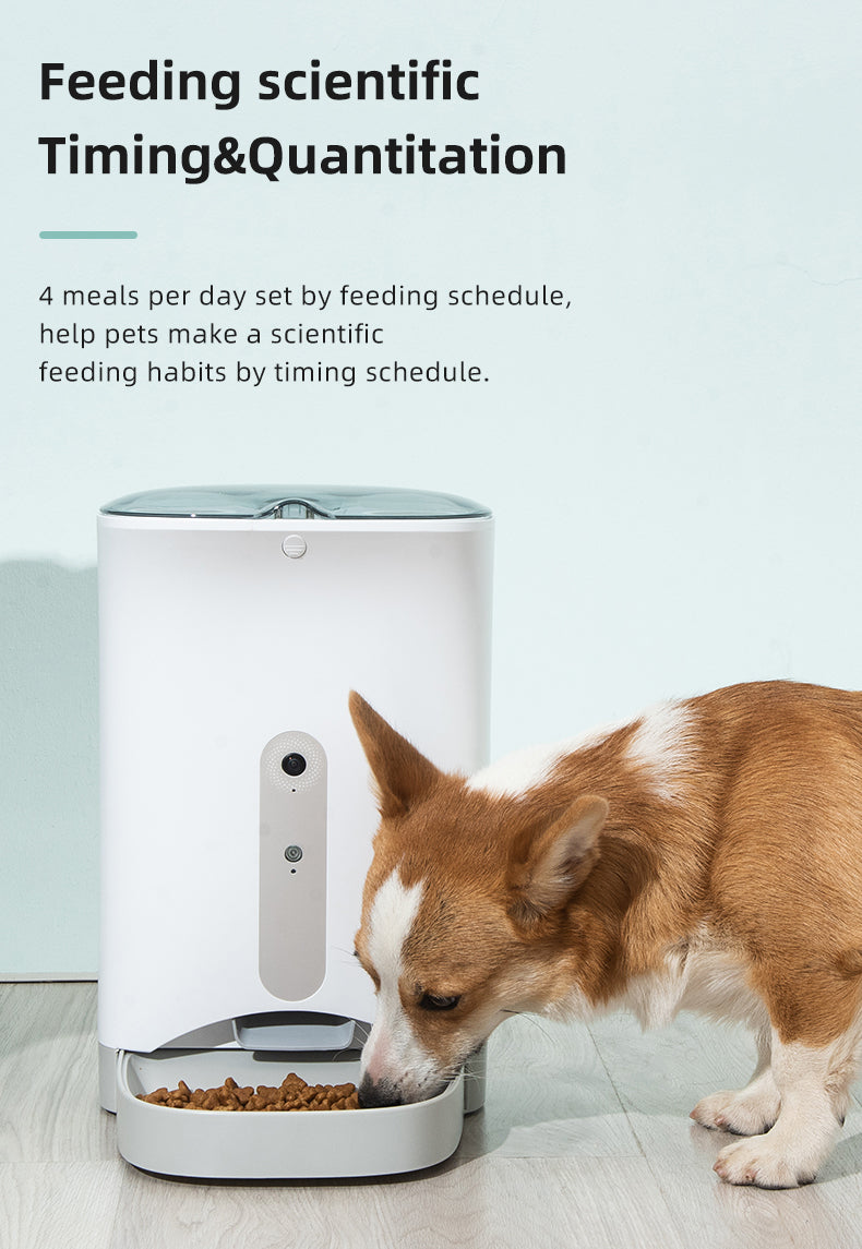 Security Cameras & Accessories: Smart Automatic Pet Dog Cat Rabbit Feeder Smartphone Camera APP for iPhone Android
