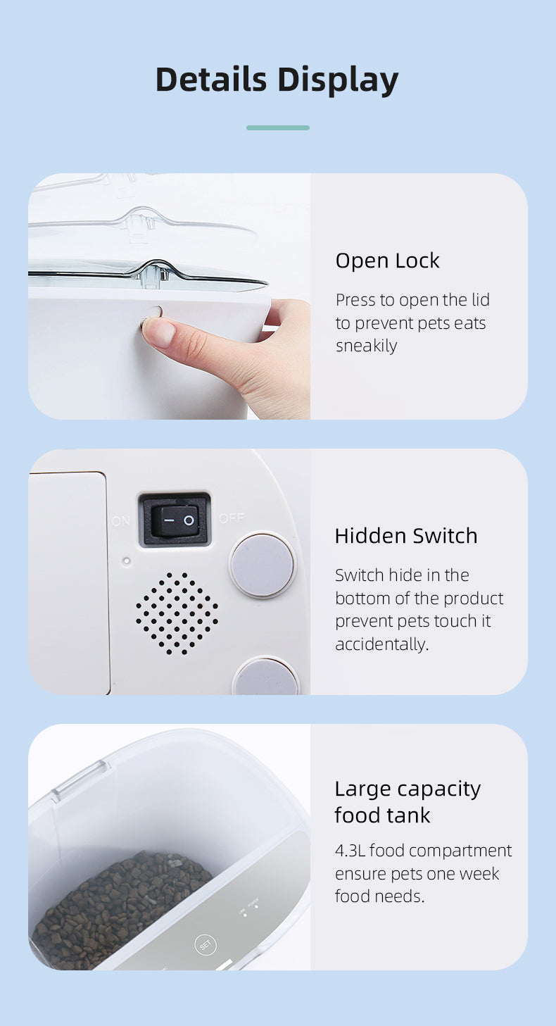 Security Cameras & Accessories: Smart Automatic Pet Dog Cat Rabbit Feeder Smartphone Camera APP for iPhone Android