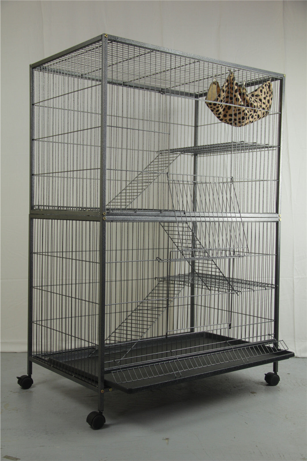 Bird Cages & Stands: YES4PETS Pet 140cm 4 Level Bird Ferret Parrot Cage Aviary Cat Castor