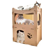 Cat Scratching Posts: YES4PETS Cat Cardboard House Tower Condo Scratcher Pet Post Furniture Double Storey