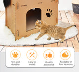 Cat Scratching Posts: YES4PETS Cat Cardboard House Tower Condo Scratcher Pet Post Furniture Double Storey