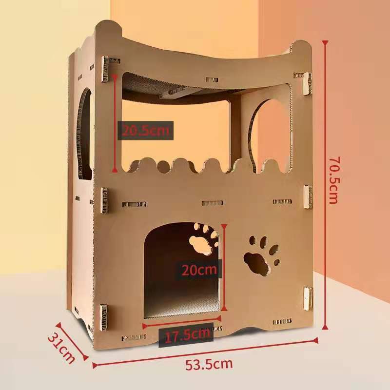 Cat Scratching Posts: YES4PETS Cat Cardboard House Tower Condo Scratcher Pet Post Furniture Double Storey