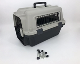 Dog Carriers & Crates: YES4PETS Medium Portable Pet Dog Cat Carrier Travel Bag Cage House Safety Lockable Kennel Grey