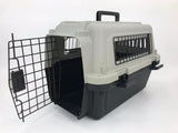 Dog Carriers & Crates: YES4PETS Medium Portable Pet Dog Cat Carrier Travel Bag Cage House Safety Lockable Kennel Grey