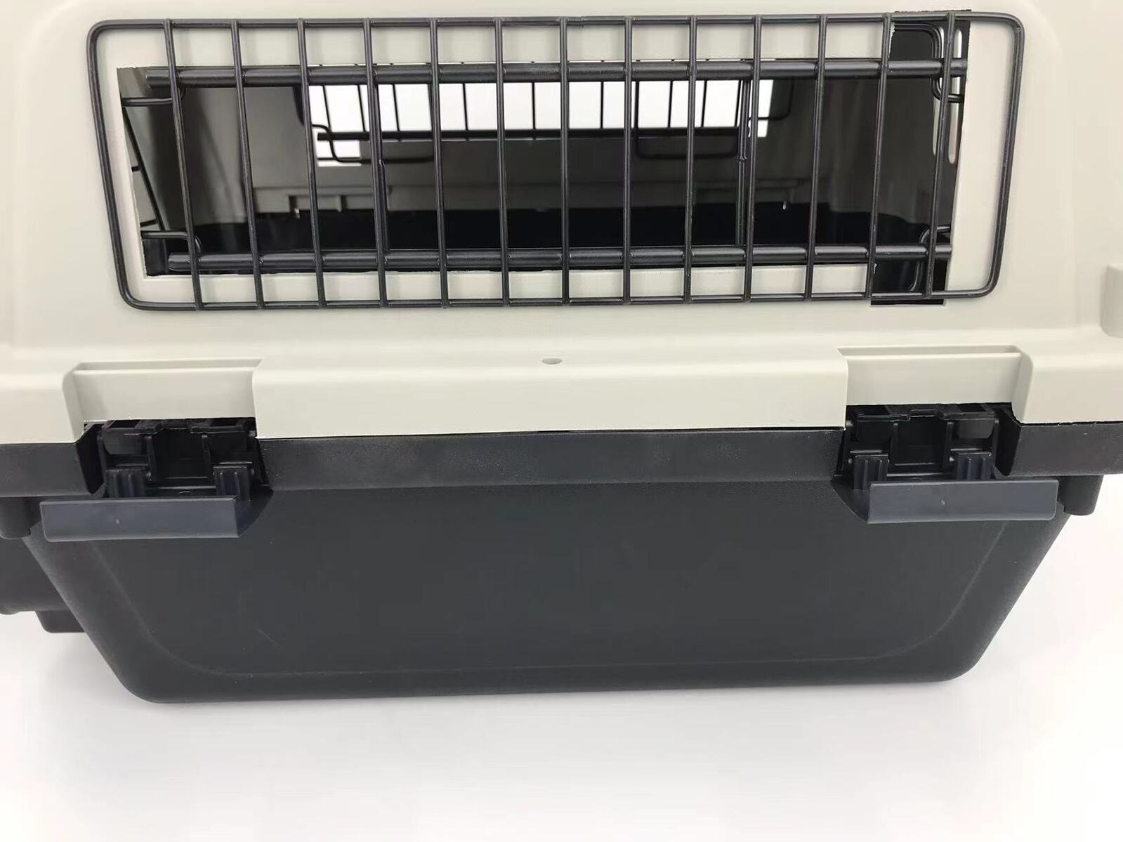 Dog Carriers & Crates: YES4PETS Medium Portable Pet Dog Cat Carrier Travel Bag Cage House Safety Lockable Kennel Grey