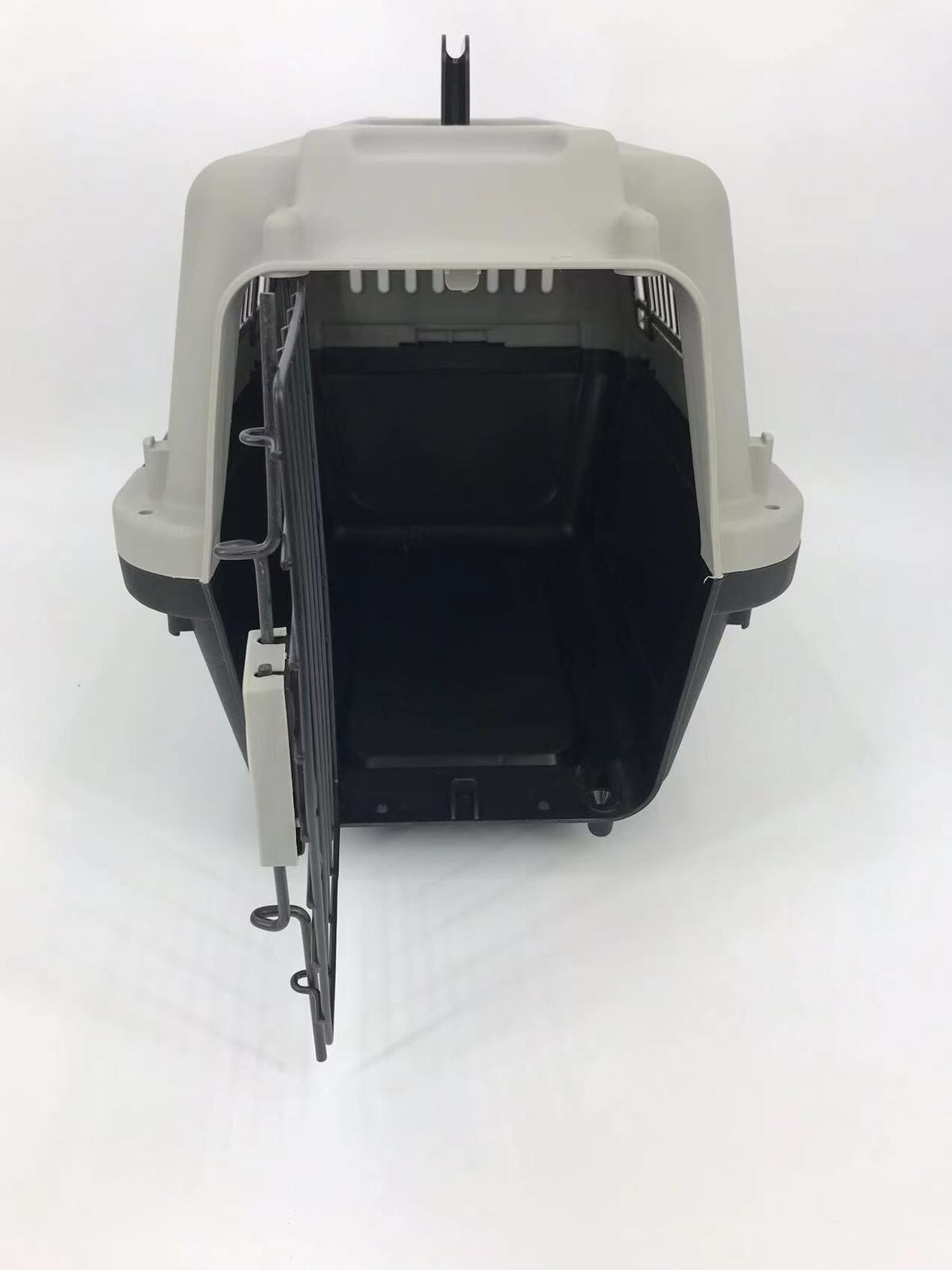 Dog Carriers & Crates: YES4PETS Medium Portable Pet Dog Cat Carrier Travel Bag Cage House Safety Lockable Kennel Grey