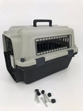 Dog Carriers & Crates: YES4PETS Medium Portable Pet Dog Cat Carrier Travel Bag Cage House Safety Lockable Kennel Grey