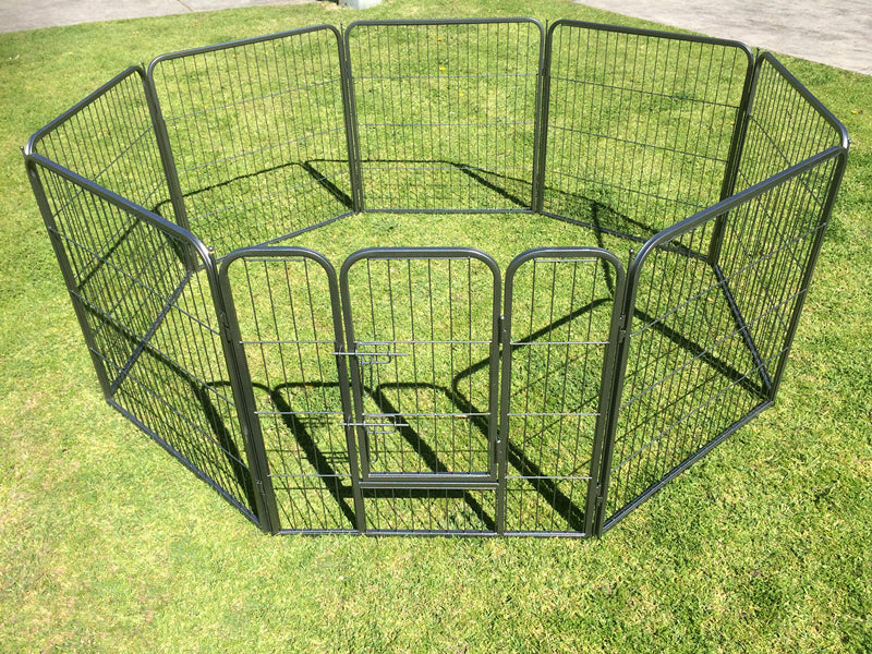 Dog Playpens & Gates: YES4PETS 80 cm Heavy Duty Pet Dog Puppy Cat Rabbit Exercise Playpen Fence With Cover