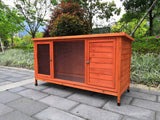 Small Animal Habitats & Cages: YES4PETS XXL Rabbit Hutch Guinea Pig Cage , Ferret cage Chicken Coop W Pull Out Tray 150x60x75 cm