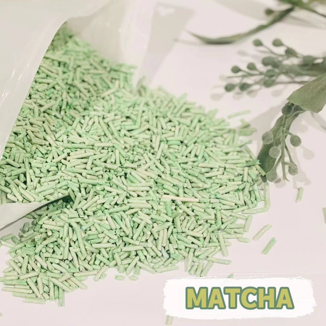 Cat Litter: YES4PETS Matcha 16KG Biodegradable Flushable Clumping Cat Tofu Eco Litter
