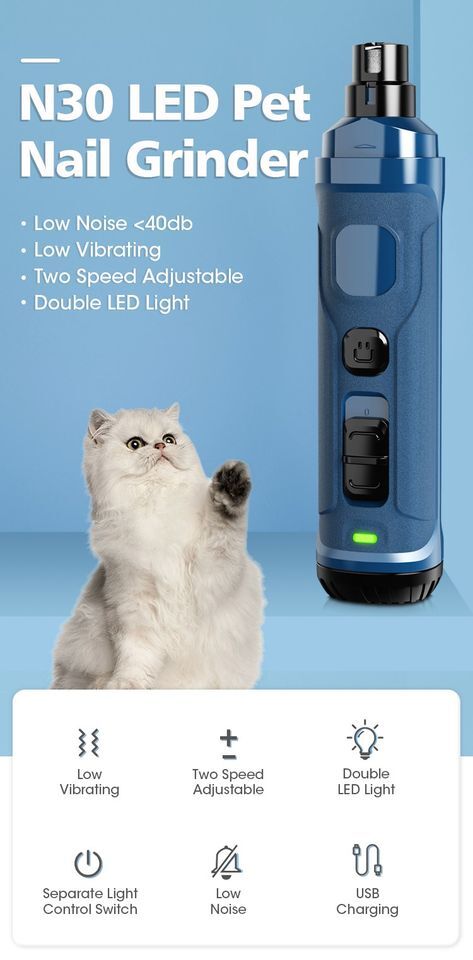 Dog Grooming Supplies: YES4PETS Electric Pet Dog Cat Quiet Nail Grinder Clipper Cutter Grooming Trimmer