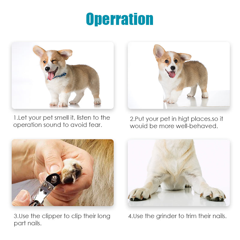 Dog Grooming Supplies: YES4PETS Electric Pet Dog Cat Quiet Nail Grinder Clipper Cutter Trimmer Grooming Care