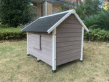 Dog Kennels: YES4PETS L Timber Pet Dog Kennel House Puppy Wooden Timber Cabin Grey