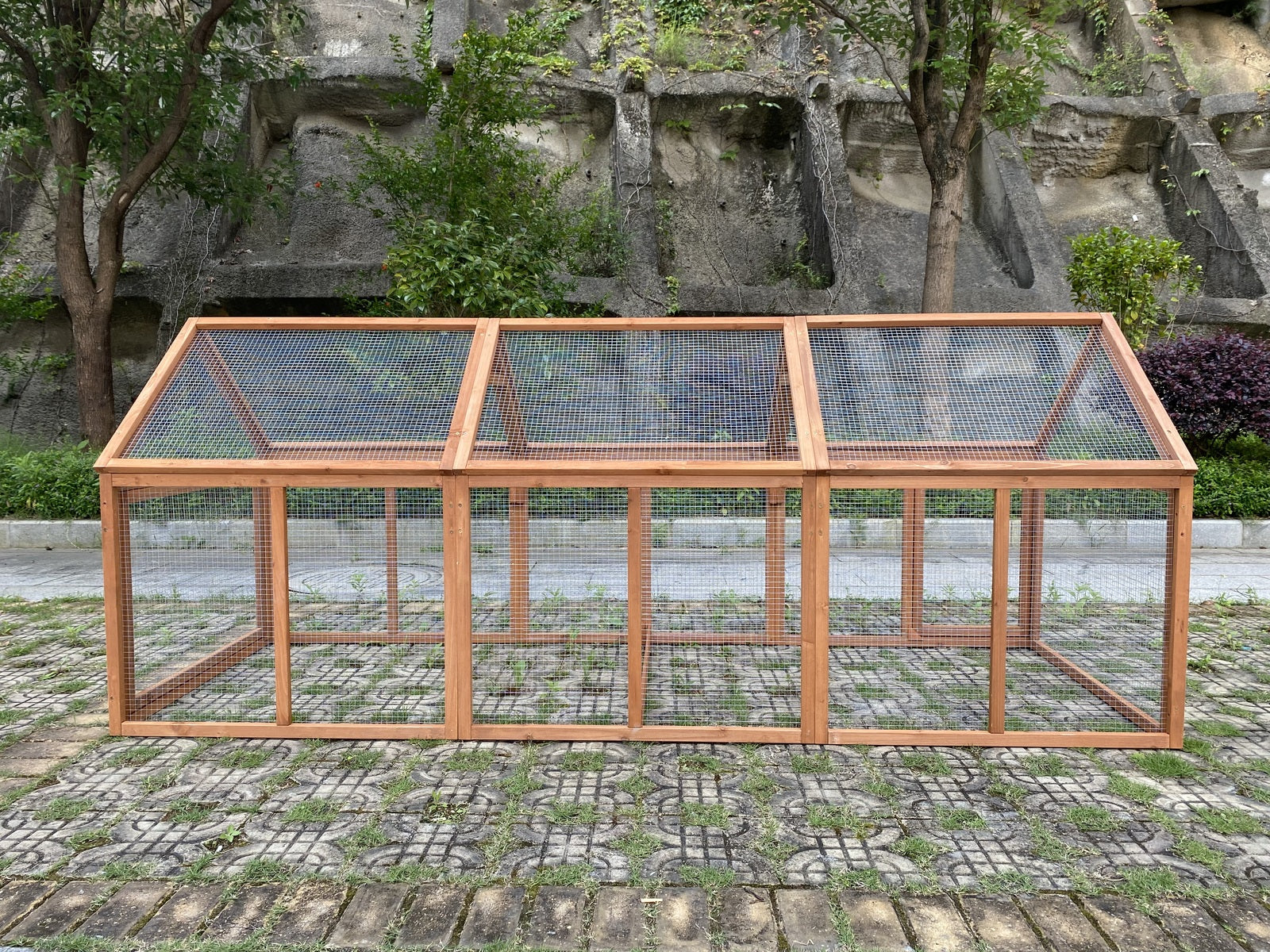 Small Animal Habitats & Cages: YES4PETS 250 CM Large Chicken Coop Run Guinea Pig Cage Villa Extension Rabbit Hutch House Pen