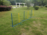 Dog Playpens & Gates: YES4PETS Portable Dog Puppy Training Practice Weave Poles Agility Post Set