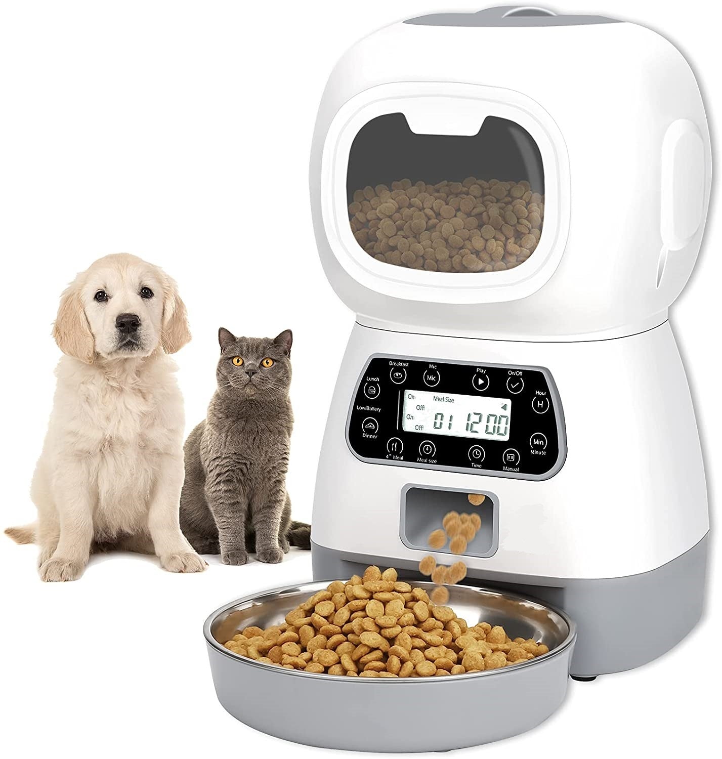 Dog Bowls, Feeders & Waterers: YES4PETS 3.5L Visible Automatic Digital Pet Dog Cat Feeder Food Bowl Dispenser