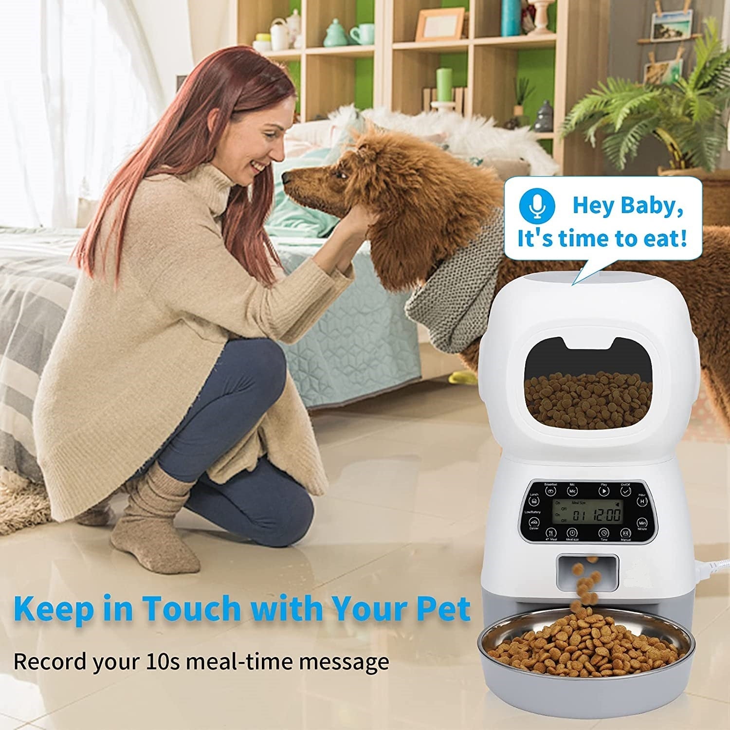 Dog Bowls, Feeders & Waterers: YES4PETS 3.5L Visible Automatic Digital Pet Dog Cat Feeder Food Bowl Dispenser