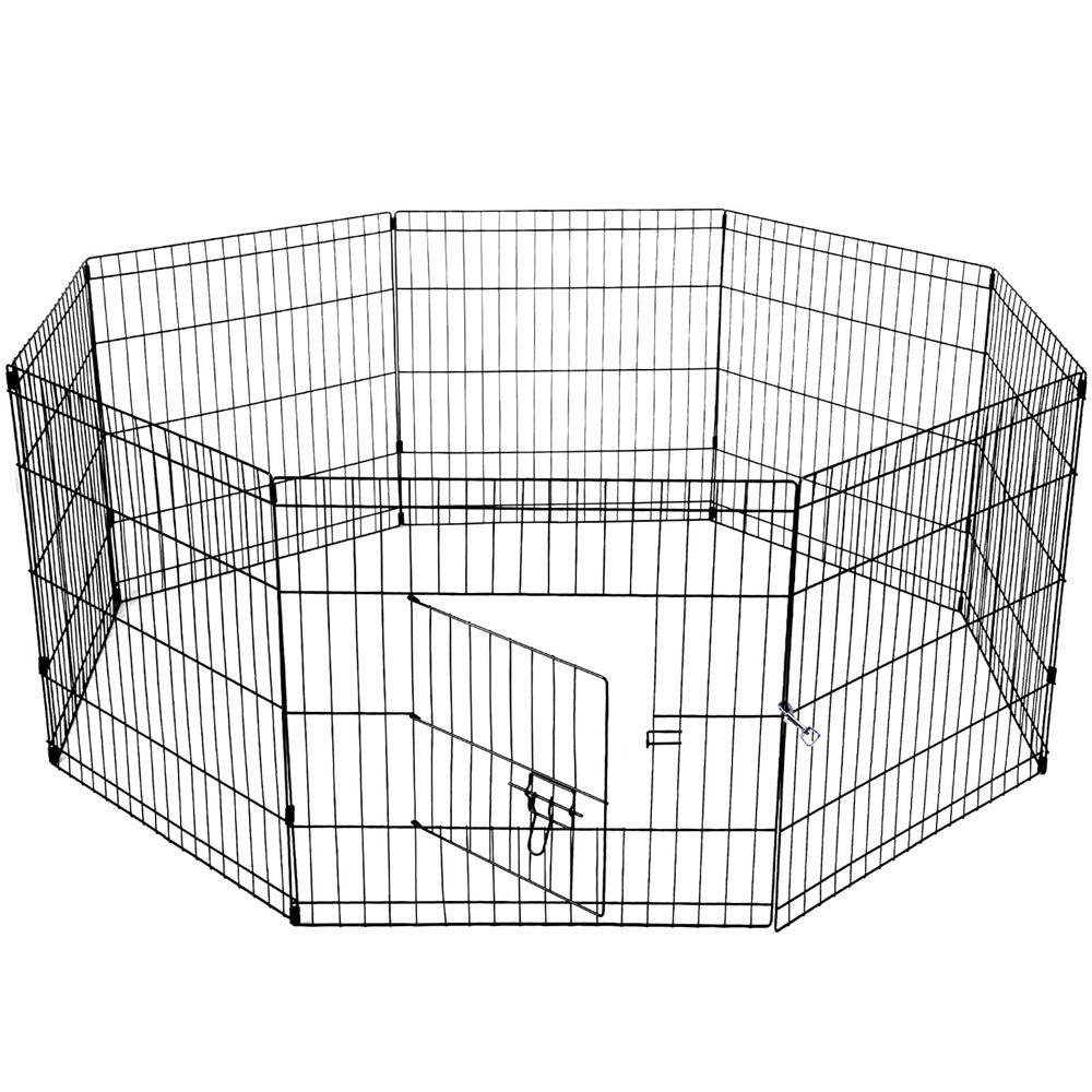 Dog Playpens & Gates: YES4PETS 24' Dog Rabbit Playpen Exercise Puppy Enclosure Fence With Cover