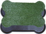 YES4PETS Dog Puppy Toilet Grass Potty Training Mat Loo Pad Bone Shape Indoor with 2 grass