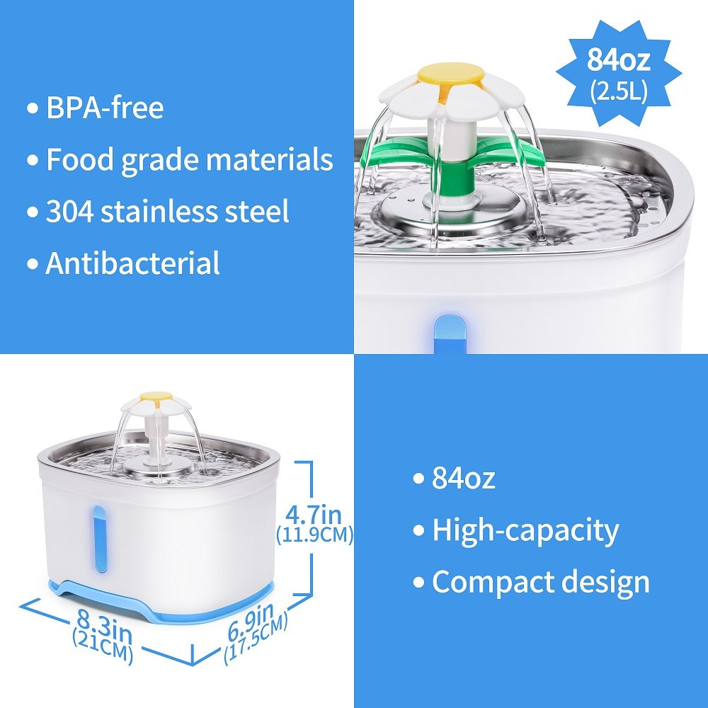 Dog Bowls, Feeders & Waterers: YES4PETS 2.5L Automatic Electric Pet Water Fountain Dog Cat Water Feeder Bowl Dispenser