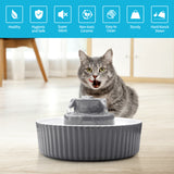 Dog Bowls, Feeders & Waterers: YES4PETS Grey Ceramic Electric Pet Water Fountain Dog Cat Water Feeder Bowl Dispenser