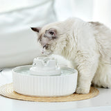 Dog Bowls, Feeders & Waterers: YES4PETS Porcelain Electric Pet Water Fountain Dog Cat Ceramic Water Feeder Bowl Dispenser