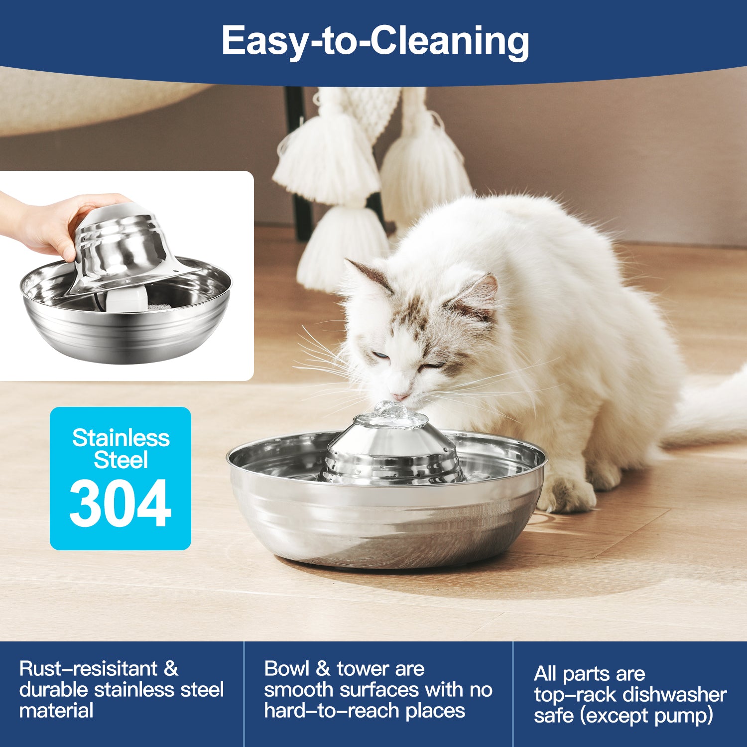 Dog Bowls, Feeders & Waterers: YES4PETS 2L Automatic Electric Pet Water Fountain Dog Cat Stainless Steel Feeder Bowl Dispenser